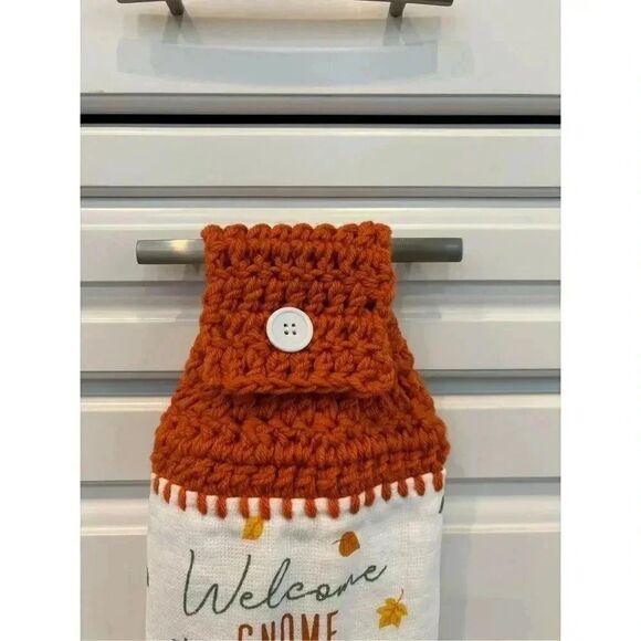 Crochet Top Kitchen Towel- Welcome gnome - Picture 2 of 2